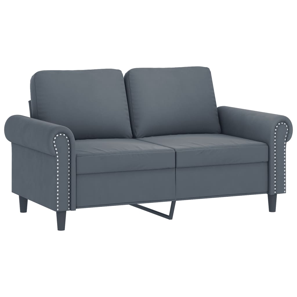Set di Divani 3 pz con Cuscini Grigio Scuro in Velluto | homemem39