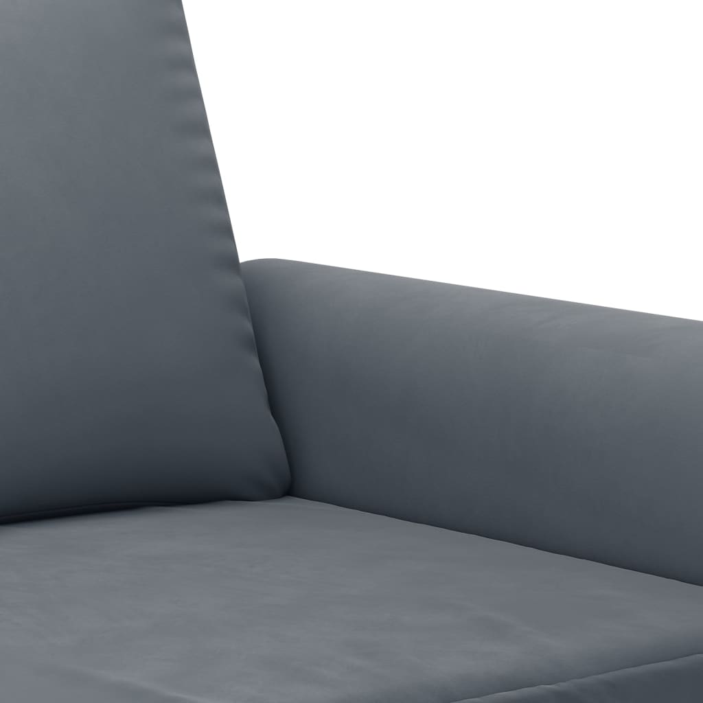 Set di Divani 3 pz con Cuscini Grigio Scuro in Velluto | homemem39