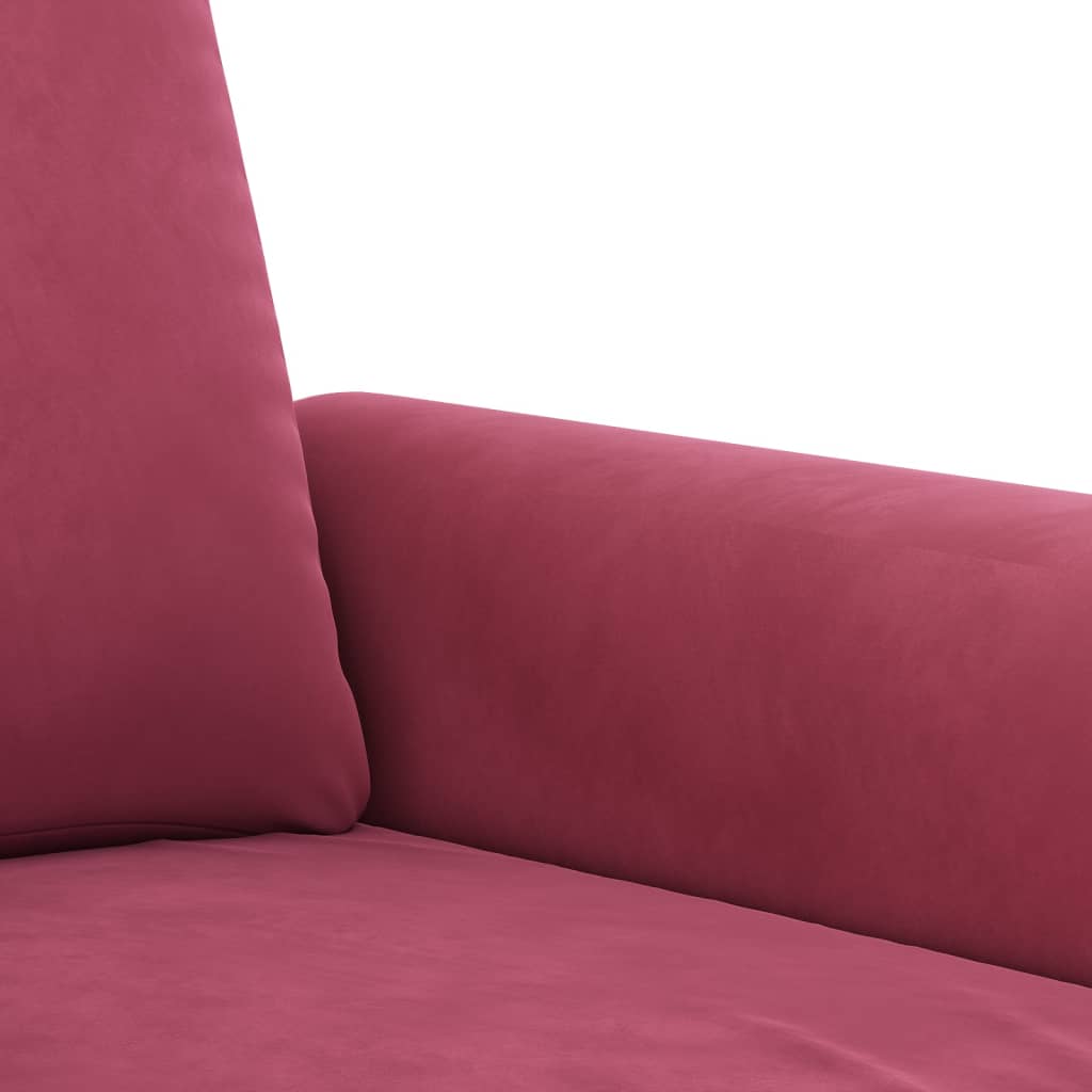 Set di Divani 2 pz con Cuscini Rosso Vino in Velluto | homemem39