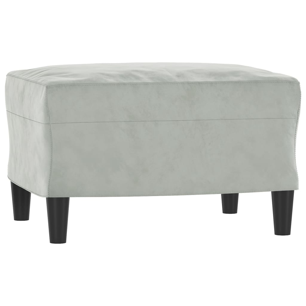 Set di Divani 3 pz con Cuscini Grigio Chiaro in Velluto | homemem39