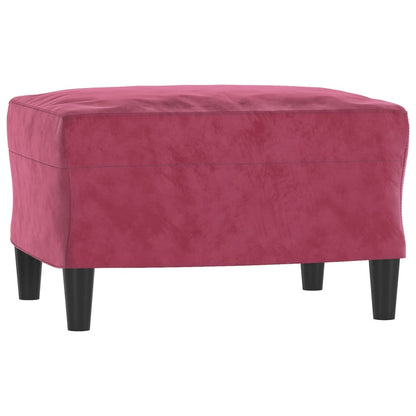 Set di Divani 3 pz con Cuscini Rosso Vino in Velluto | homemem39