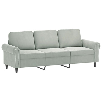 Set di Divani 2 pz con Cuscini Grigio Chiaro in Velluto | homemem39