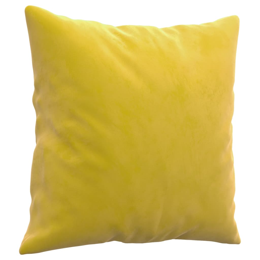 Set di Divani 3 pz con Cuscini Giallo in Velluto - homemem39