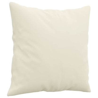 Set di Divani 3 pz con Cuscini Crema in Velluto