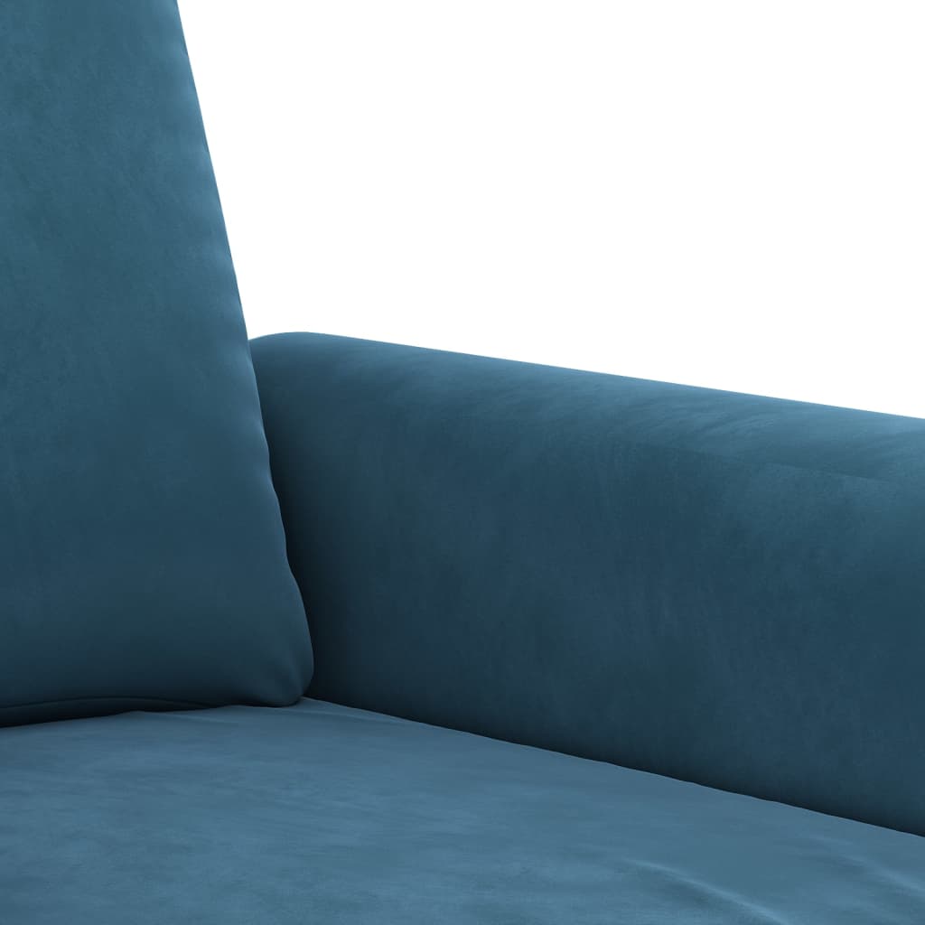 Set di Divani 3 pz con Cuscini Blu in Velluto | homemem39