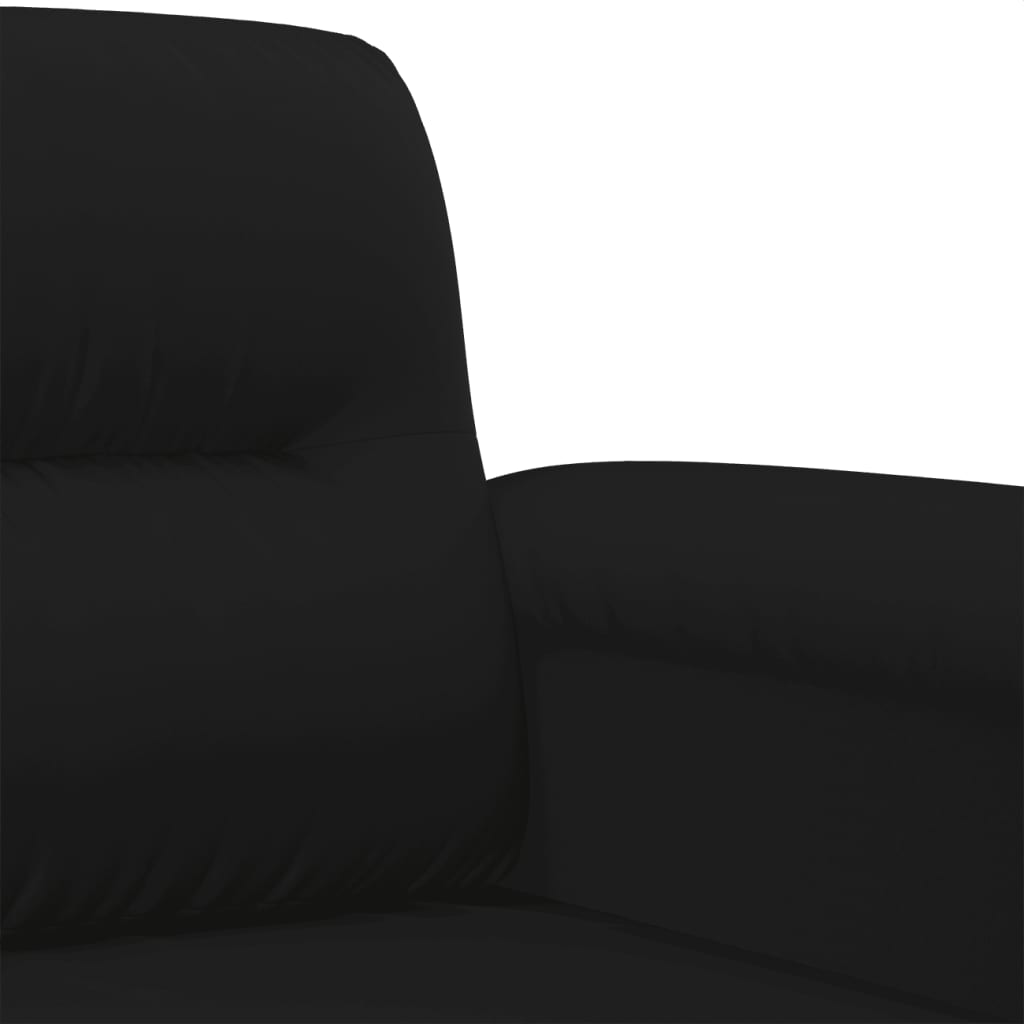 Set Divani 3 pz con Cuscini Nero in Tessuto Microfibra | homemem39