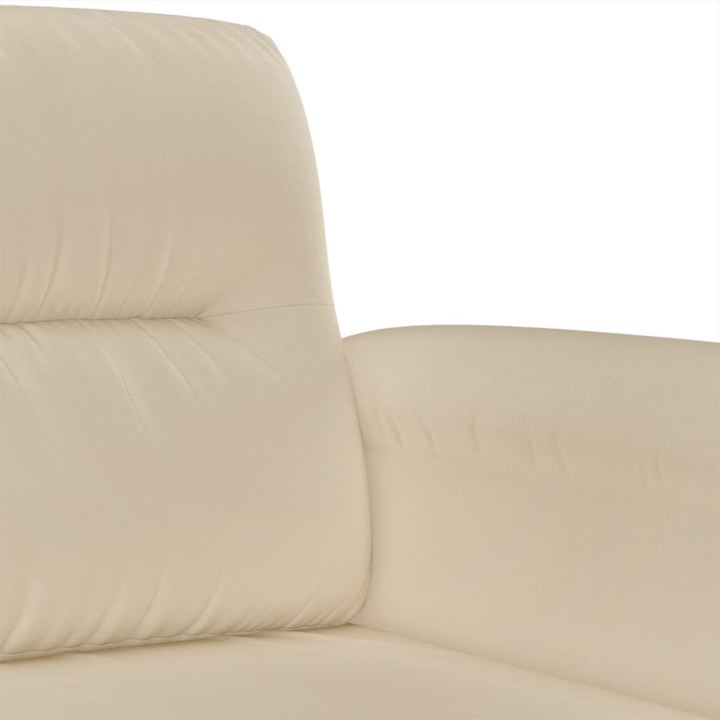 Set Divani 3 pz con Cuscini Crema in Tessuto Microfibra | homemem39