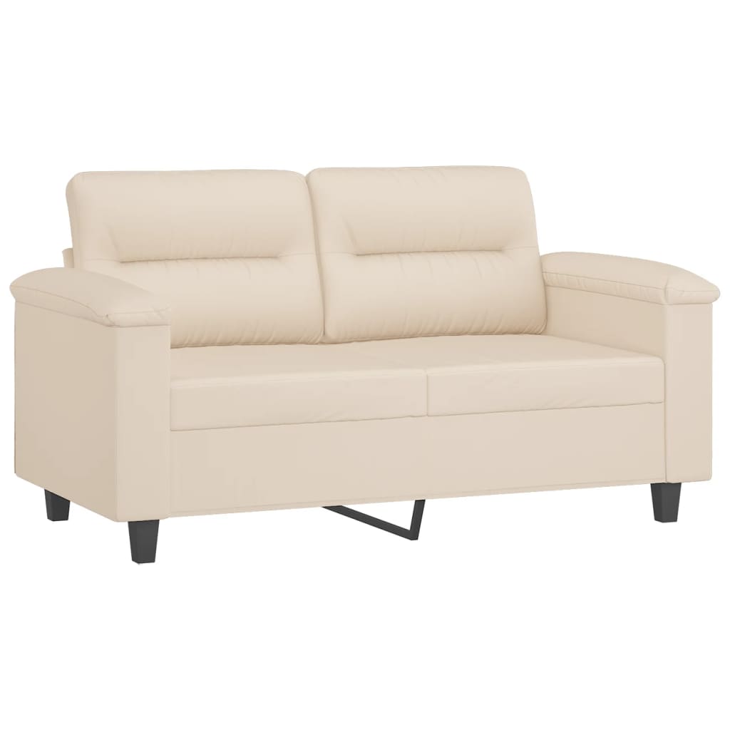 Set Divani 3 pz con Cuscini Beige in Tessuto Microfibra | homemem39