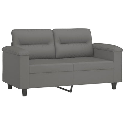 Set Divani 2 pz con Cuscini Grigio Scuro in Tessuto Microfibra | homemem39