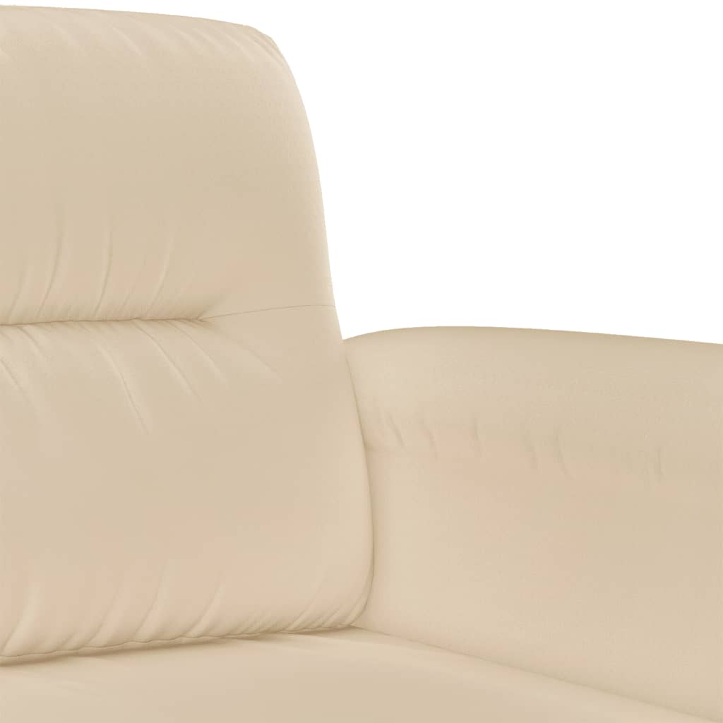 Set Divani 2 pz con Cuscini Crema in Tessuto Microfibra | homemem39