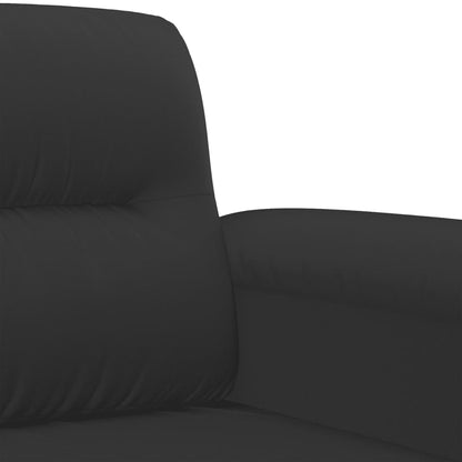 Set Divani 2 pz con Cuscini Nero in Tessuto Microfibra | homemem39