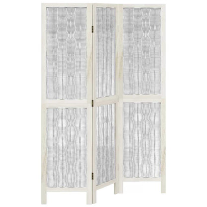 Divisorio Ambienti 3Pannelli Bianco Legno Massello di Paulownia | homemem39