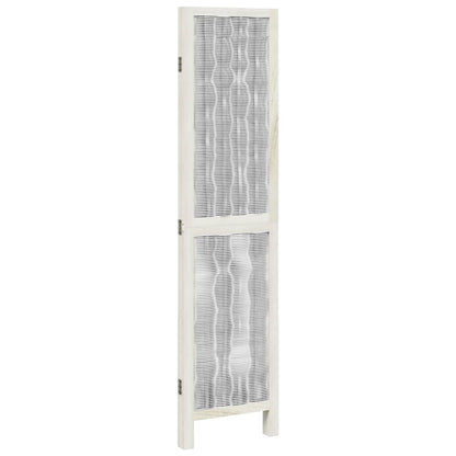 Divisorio Ambienti 3Pannelli Bianco Legno Massello di Paulownia - homemem39