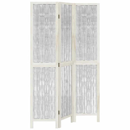 Divisorio Ambienti 3Pannelli Bianco Legno Massello di Paulownia - homemem39
