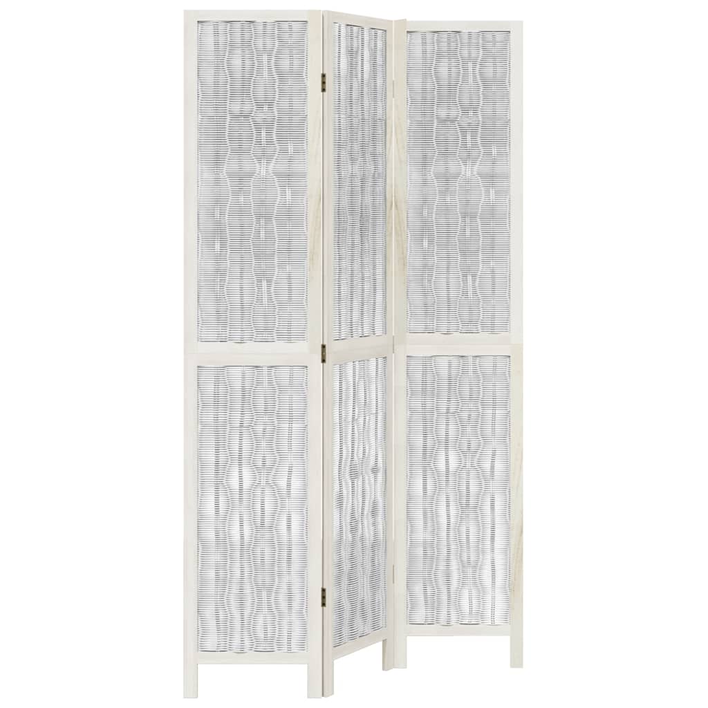 Divisorio Ambienti 3Pannelli Bianco Legno Massello di Paulownia | homemem39