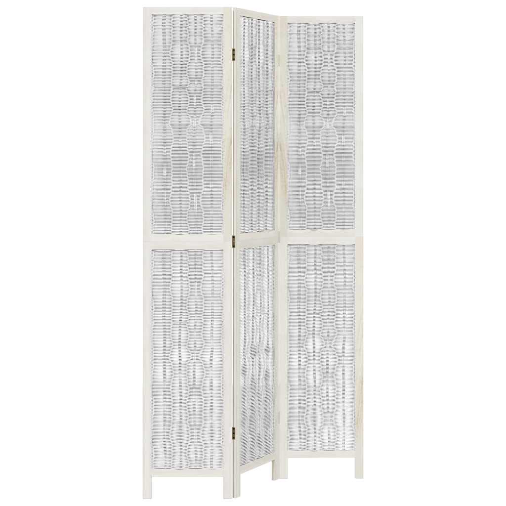 Divisorio Ambienti 3Pannelli Bianco Legno Massello di Paulownia | homemem39