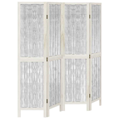 Divisorio Ambienti 4Pannelli Bianco Legno Massello di Paulownia | homemem39