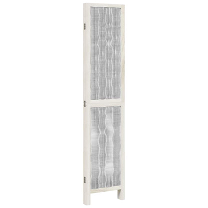 Divisorio Ambienti 4Pannelli Bianco Legno Massello di Paulownia | homemem39