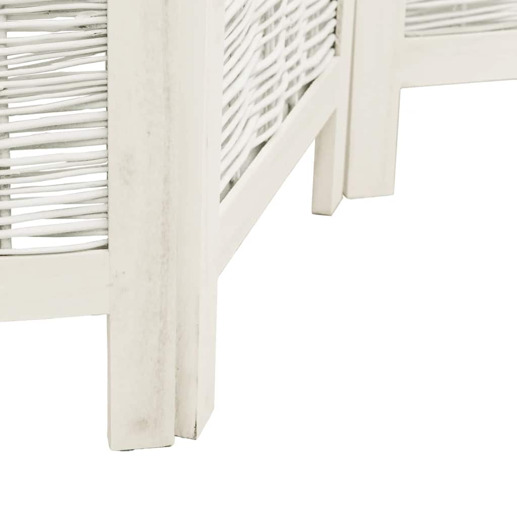 Divisorio Ambienti 4Pannelli Bianco Legno Massello di Paulownia - homemem39
