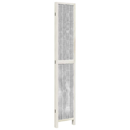 Divisorio Ambienti 4Pannelli Bianco Legno Massello di Paulownia - homemem39