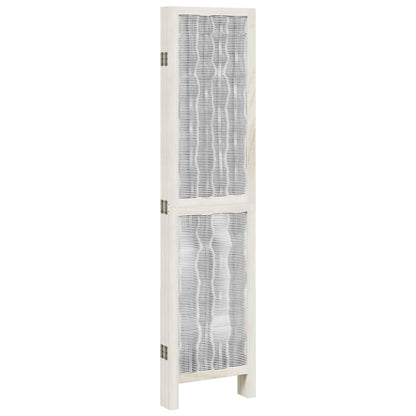 Divisorio Ambienti 5Pannelli Bianco Legno Massello di Paulownia | homemem39