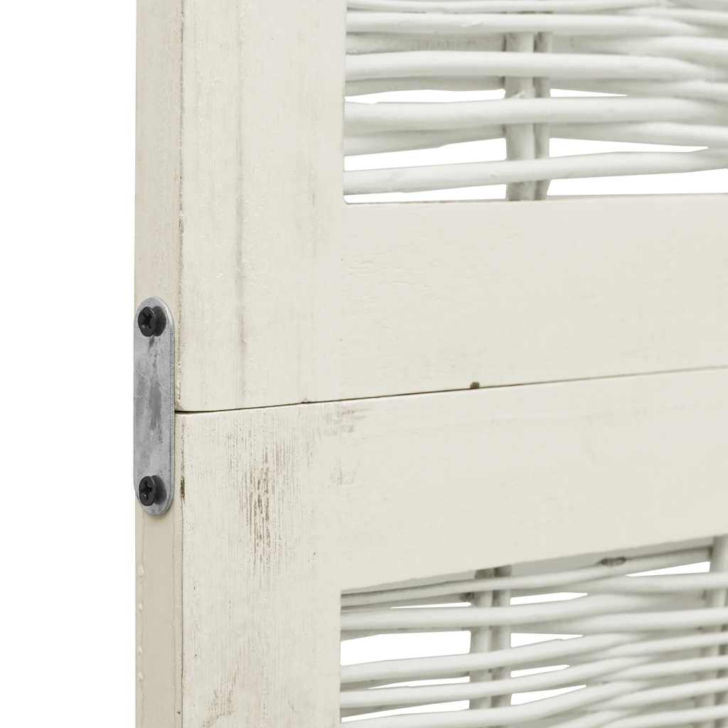 Divisorio Ambienti 5Pannelli Bianco Legno Massello di Paulownia - homemem39