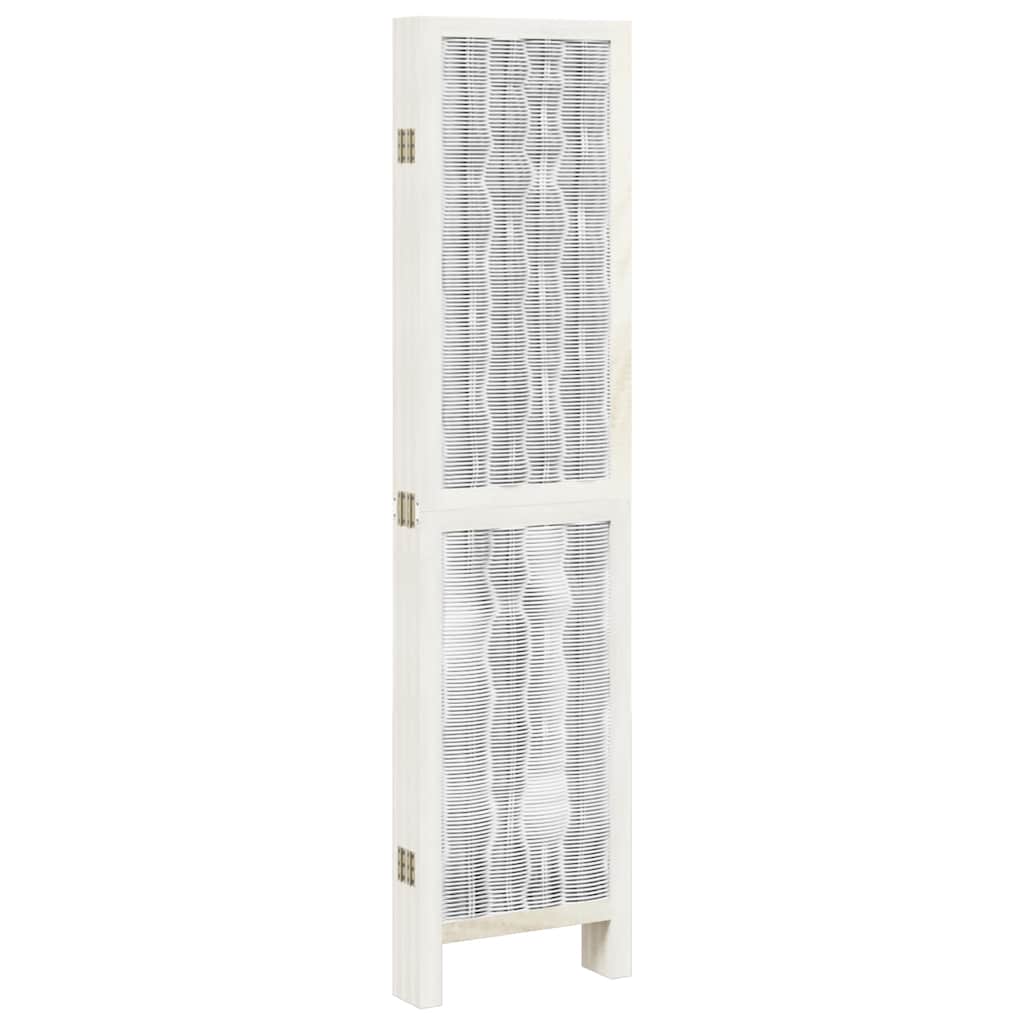 Divisorio Ambienti 6Pannelli Bianco Legno Massello di Paulownia - homemem39