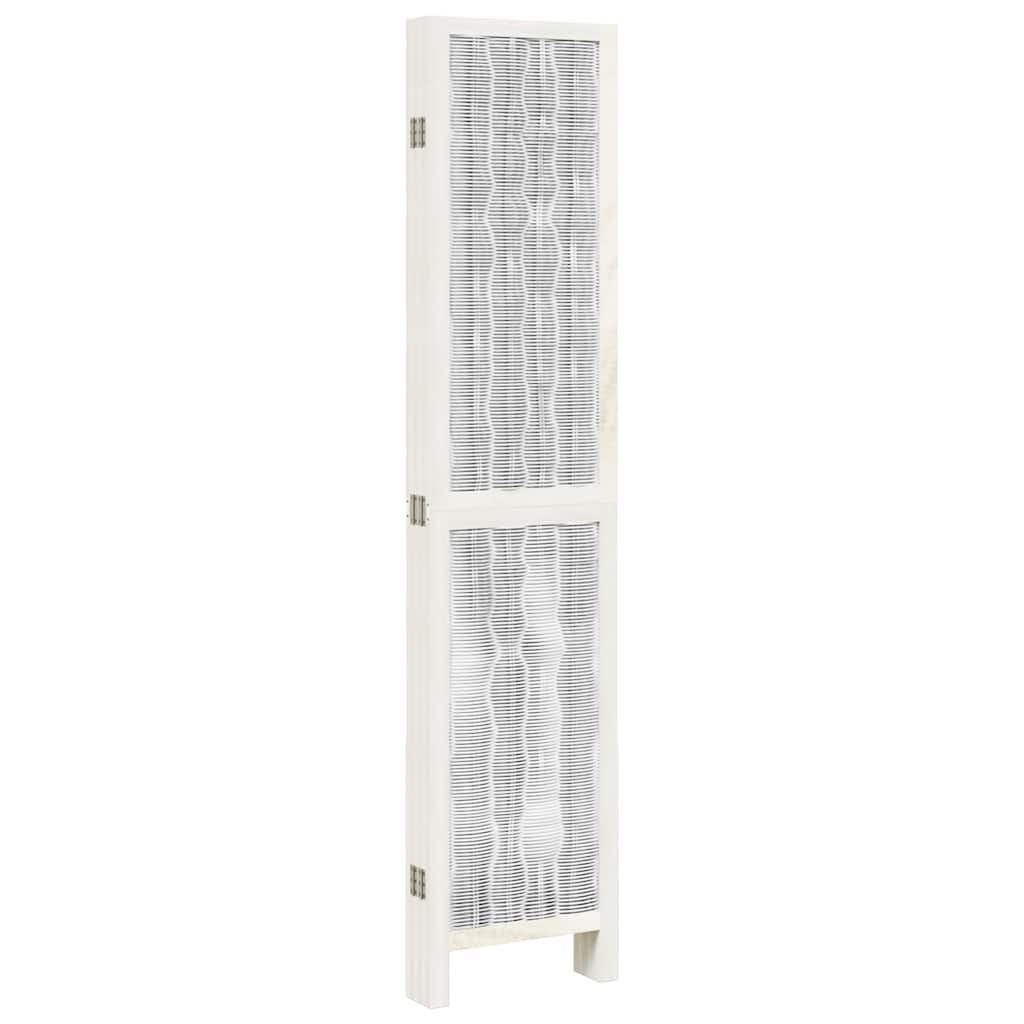 Divisorio Ambienti 6Pannelli Bianco Legno Massello di Paulownia - homemem39