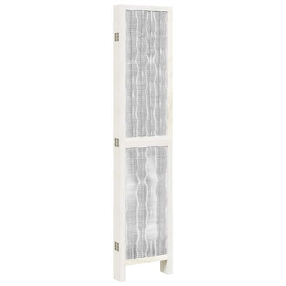 Divisorio Ambienti 6Pannelli Bianco Legno Massello di Paulownia - homemem39