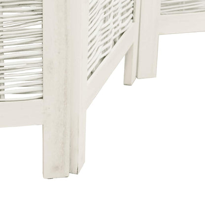 Divisorio Ambienti 6Pannelli Bianco Legno Massello di Paulownia - homemem39