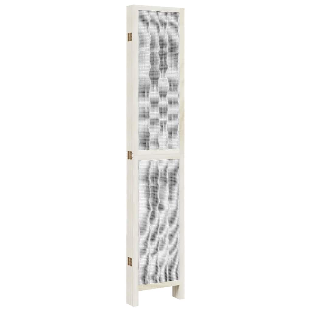 Divisorio Ambienti 6Pannelli Bianco Legno Massello di Paulownia | homemem39