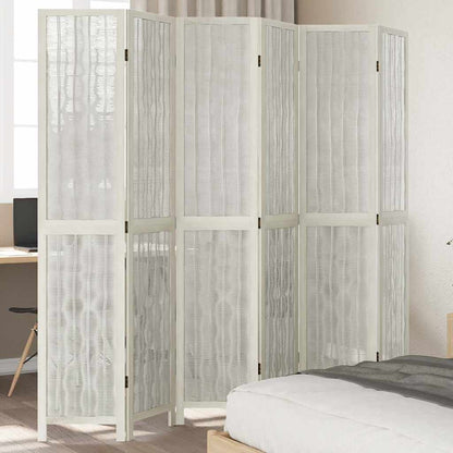 Divisorio Ambienti 6Pannelli Bianco Legno Massello di Paulownia | homemem39