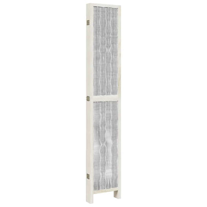 Divisorio Ambienti 6Pannelli Bianco Legno Massello di Paulownia - homemem39