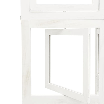 Divisorio Ambienti 3Pannelli Bianco Legno Massello di Paulownia