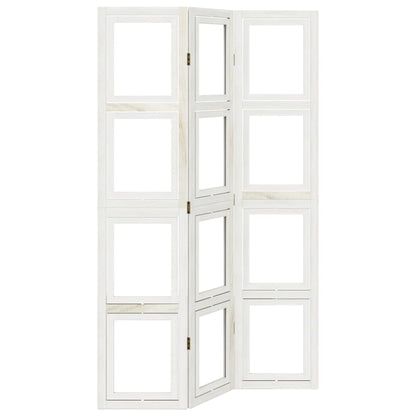 Divisorio Ambienti 3Pannelli Bianco Legno Massello di Paulownia - homemem39
