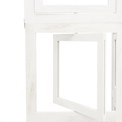 Divisorio Ambienti 3Pannelli Bianco Legno Massello di Paulownia