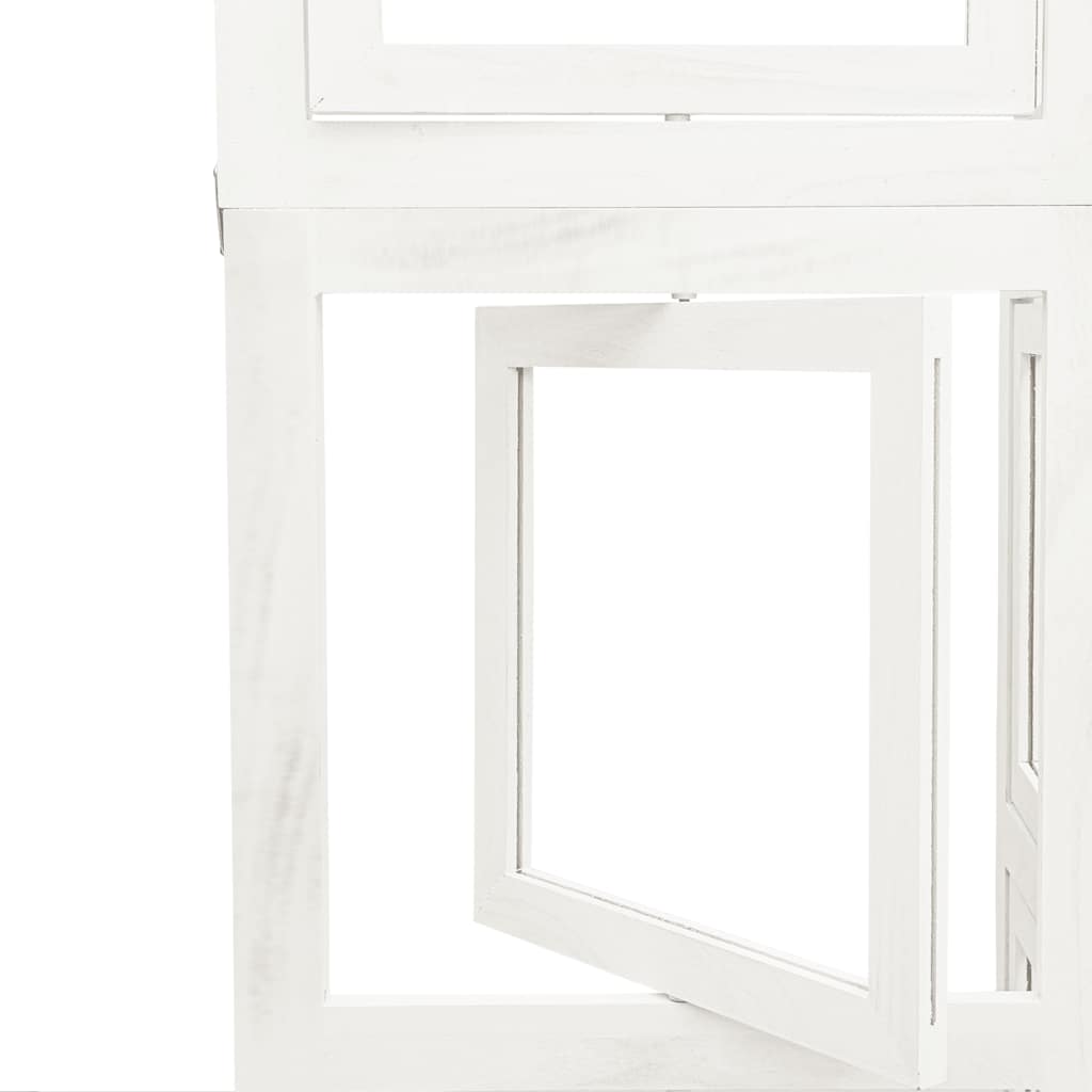 Divisorio Ambienti 4Pannelli Bianco Legno Massello di Paulownia - homemem39