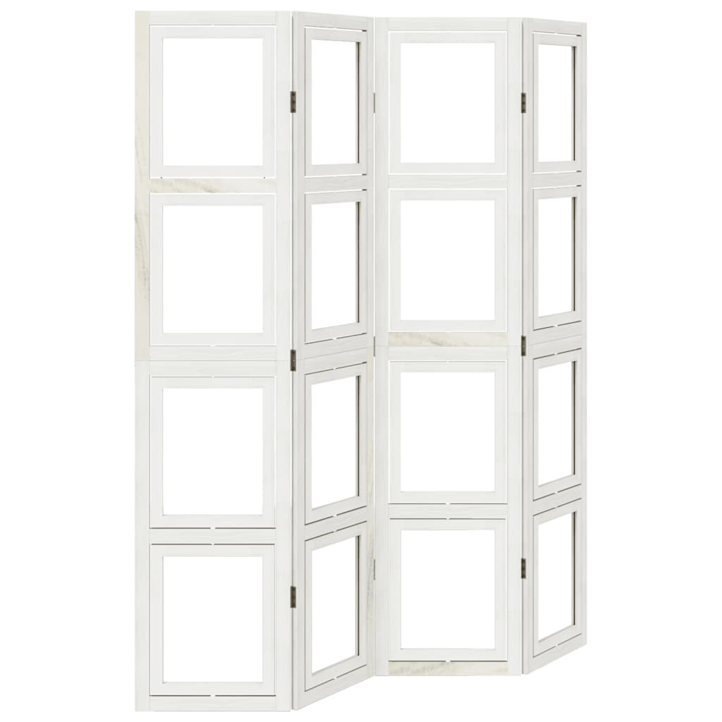 Divisorio Ambienti 4Pannelli Bianco Legno Massello di Paulownia | homemem39