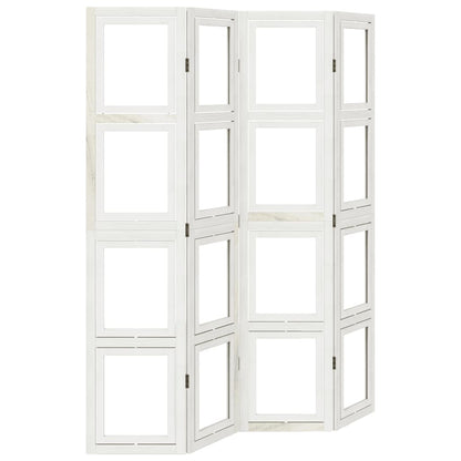 Divisorio Ambienti 4Pannelli Bianco Legno Massello di Paulownia | homemem39