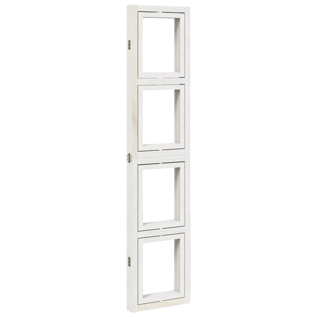 Divisorio Ambienti 4Pannelli Bianco Legno Massello di Paulownia | homemem39