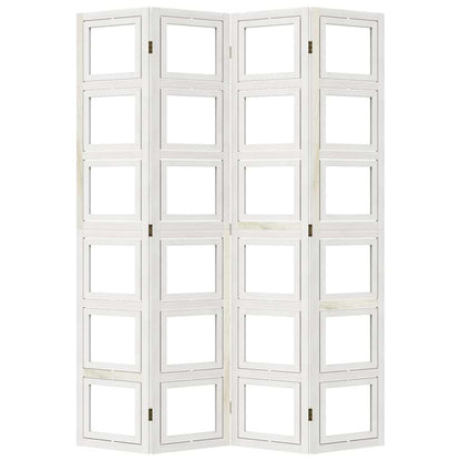 Divisorio Ambienti 4Pannelli Bianco Legno Massello di Paulownia | homemem39