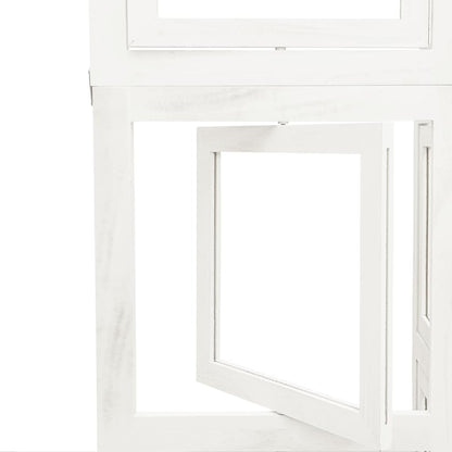 Divisorio Ambienti 4Pannelli Bianco Legno Massello di Paulownia - homemem39