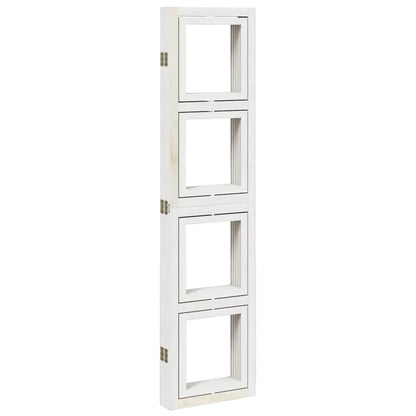 Divisorio Ambienti 5Pannelli Bianco Legno Massello di Paulownia