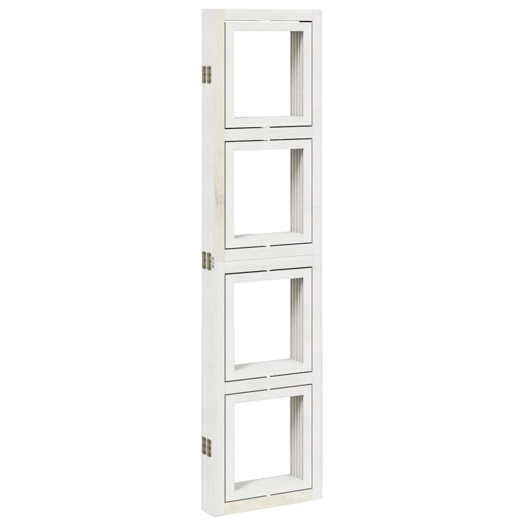 Divisorio Ambienti 5Pannelli Bianco Legno Massello di Paulownia - homemem39