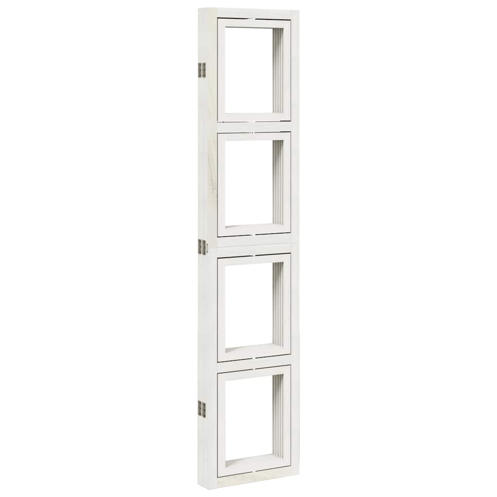 Divisorio Ambienti 5Pannelli Bianco Legno Massello di Paulownia - homemem39