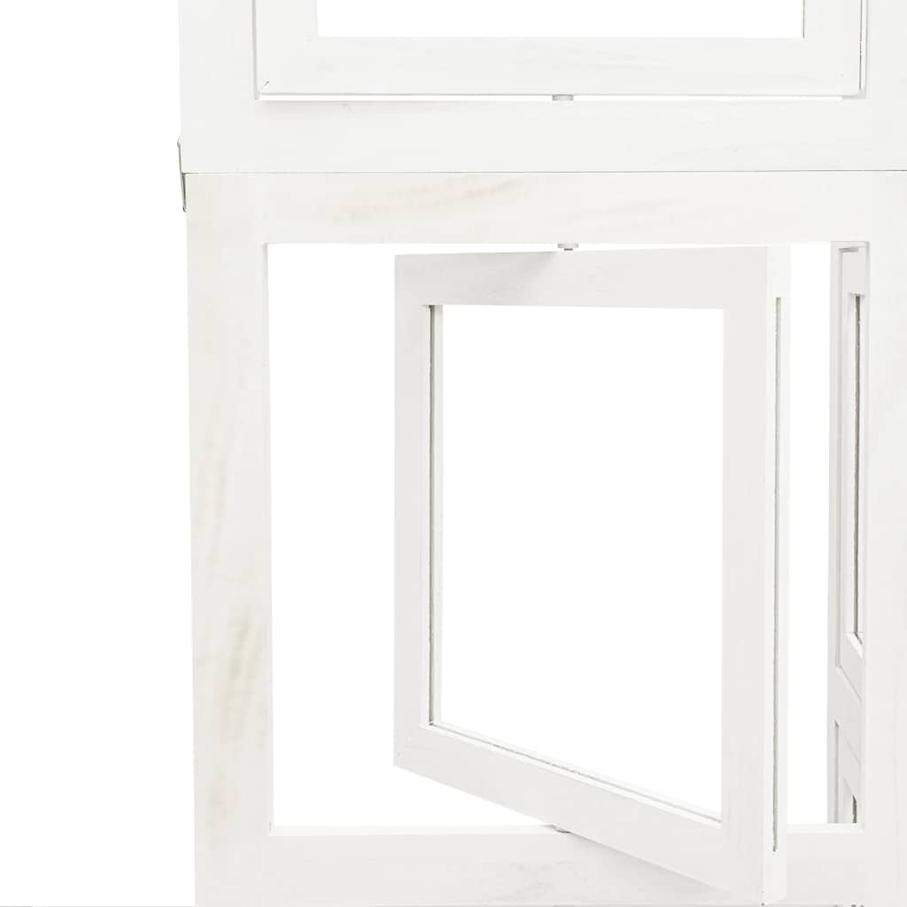 Divisorio Ambienti 5Pannelli Bianco Legno Massello di Paulownia