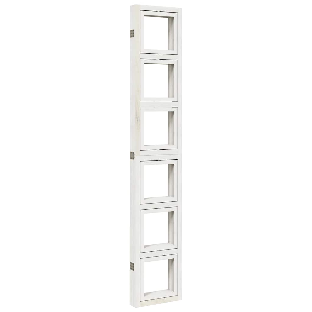 Divisorio Ambienti 5Pannelli Bianco Legno Massello di Paulownia - homemem39