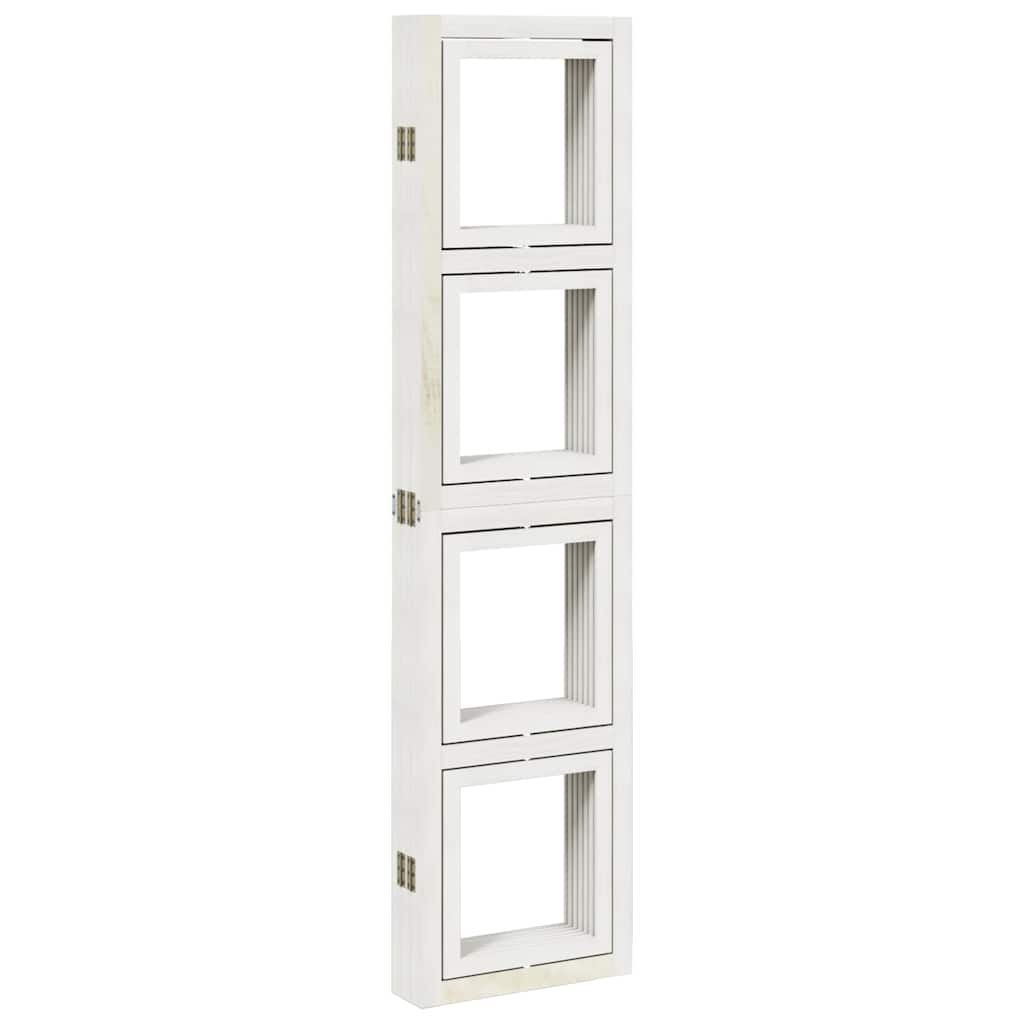 Divisorio Ambienti 6Pannelli Bianco Legno Massello di Paulownia - homemem39