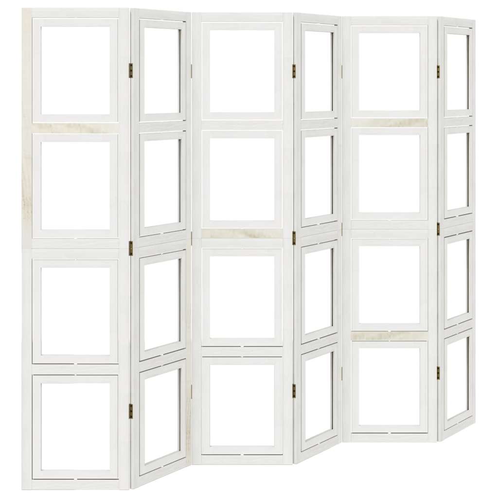 Divisorio Ambienti 6Pannelli Bianco Legno Massello di Paulownia | homemem39