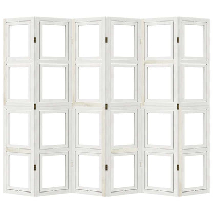 Divisorio Ambienti 6Pannelli Bianco Legno Massello di Paulownia | homemem39